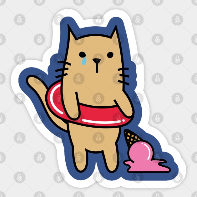 A CAT'S SUMMER Sticker by EdsTshirts